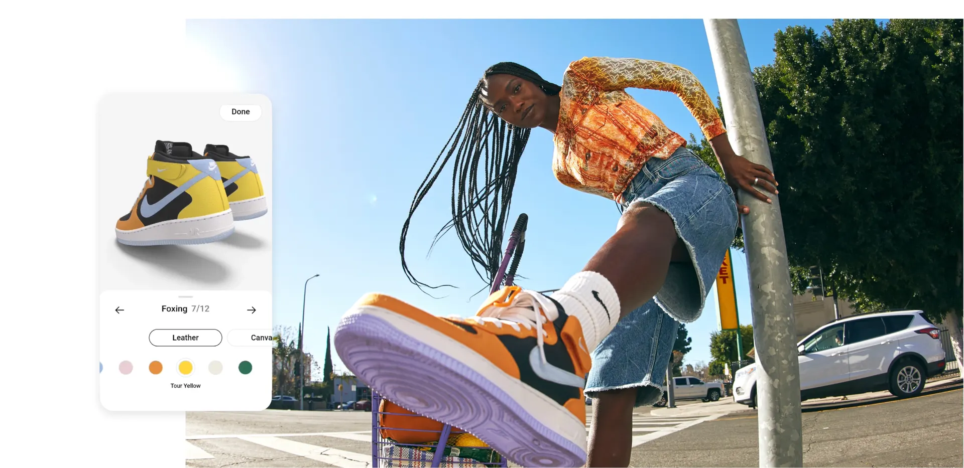 Nike cung cấp dịch vụ "Nike By You", cho phép khách hàng tùy chỉnh màu sắc, chất liệu và thiết kế giày theo ý thích.