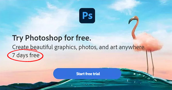 Adobe cung cấp dịch vụ dùng thử miễn phí trong 7 ngày để người dùng quen với sản phẩm, từ đó có xu hướng mua toàn bộ gói dịch vụ để sử dụng.